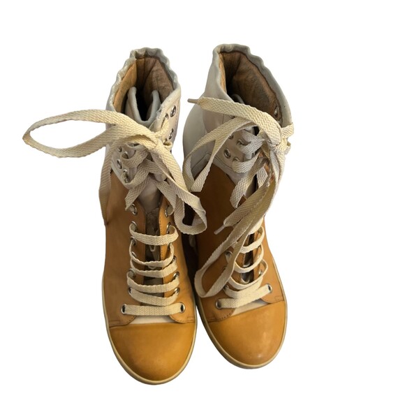 See by Chloe Colorblock Wedge Lace Up Sneaker EU 37.5 US 7/7.5 - Picture 3 of 8